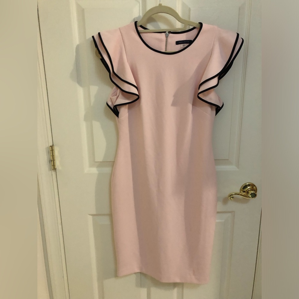 Tommy Hilfiger pink dress with flutter sleeves size 6
